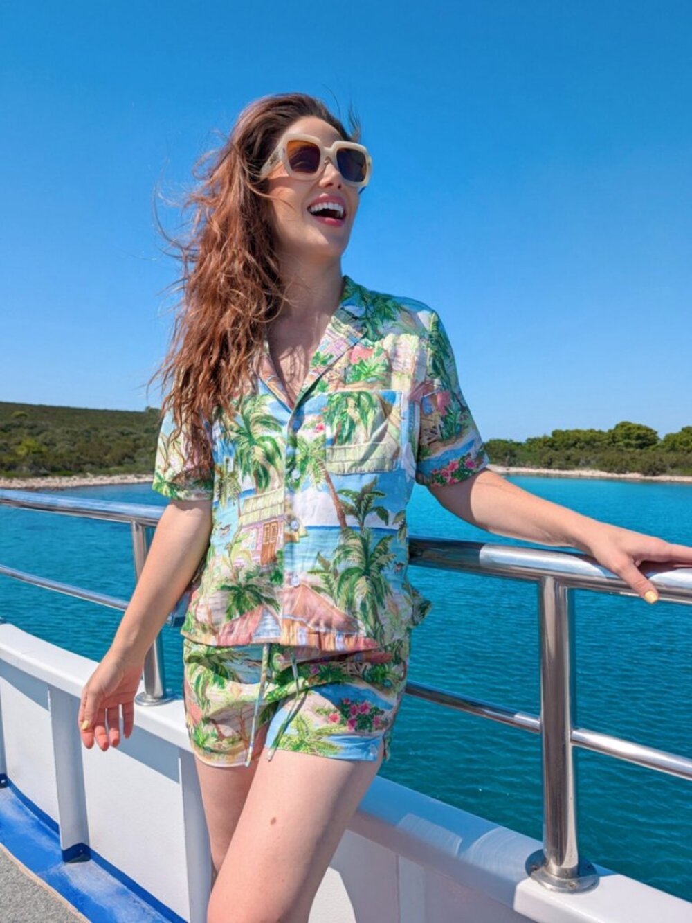 Duvin Vacation Daze Buttonup Tencel Small Spring‎ Summer Bahams Hawaii